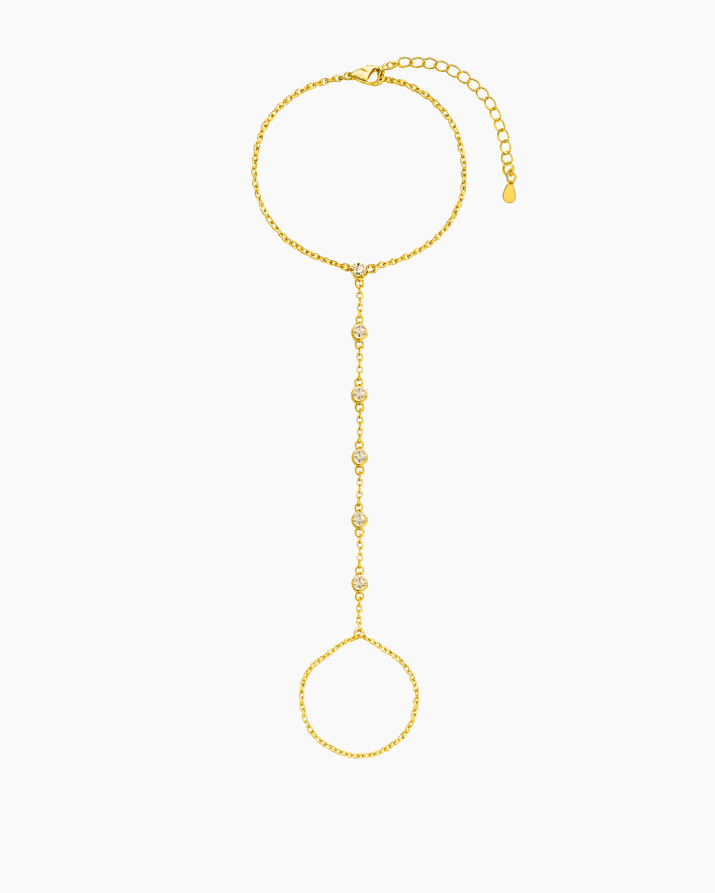 Beaded Zircon-Decorated Hand Chain Bracelet