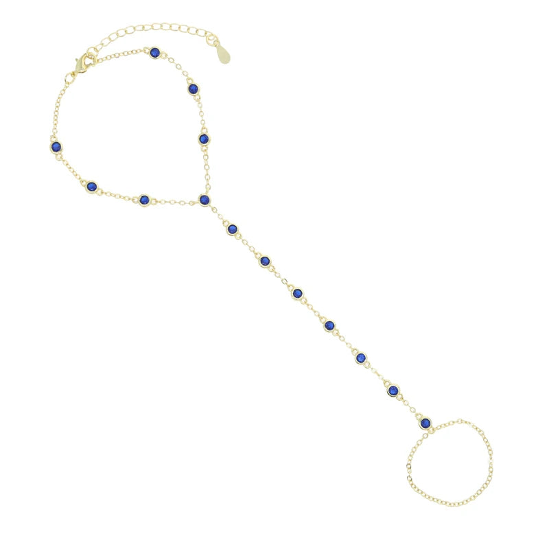 Beaded Zircon-Decorated Hand Chain Bracelet