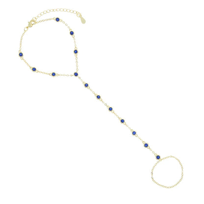 Beaded Zircon-Decorated Hand Chain Bracelet