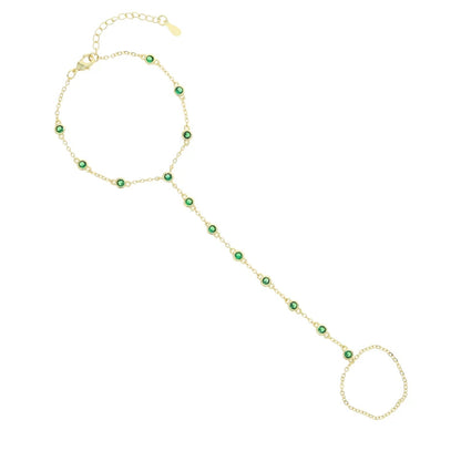 Beaded Zircon-Decorated Hand Chain Bracelet